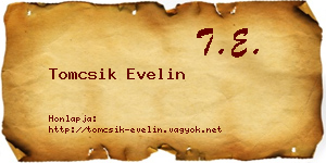 Tomcsik Evelin névjegykártya